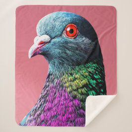リアルな鳩の肖像画: 華麗なる鳩のマジェスティ シェルパブランケット