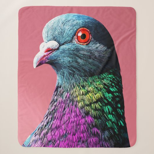 リアルな鳩の肖像画: 華麗なる鳩のマジェスティ シェルパブランケット (正面)