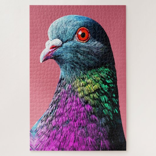リアルな鳩の肖像画: 華麗なる鳩のマジェスティ ジグソーパズル (縦)