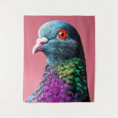 リアルな鳩の肖像画: 華麗なる鳩のマジェスティ タペストリー (正面)