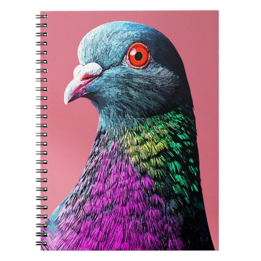 リアルな鳩の肖像画: 華麗なる鳩のマジェスティ ノートブック (正面)