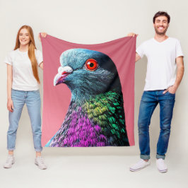 リアルな鳩の肖像画: 華麗なる鳩のマジェスティ フリースブランケット
