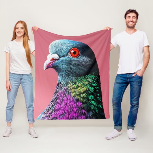 リアルな鳩の肖像画: 華麗なる鳩のマジェスティ フリースブランケット (インサイチュ)