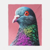 リアルな鳩の肖像画: 華麗なる鳩のマジェスティ フリースブランケット (正面)