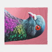 リアルな鳩の肖像画: 華麗なる鳩のマジェスティ フリースブランケット (正面(横))