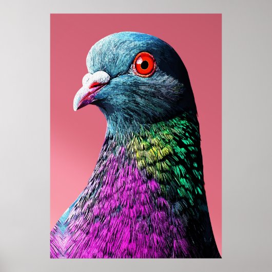リアルな鳩の肖像画: 華麗なる鳩のマジェスティ ポスター (正面)