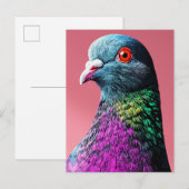 リアルな鳩の肖像画: 華麗なる鳩のマジェスティ ポストカード (正面/裏面)