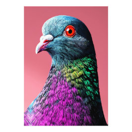 リアルな鳩の肖像画、華麗な鳩のマジェスティ フォトプリント
