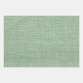 リアルな麻布のテクスチャー　素朴なセージグリーンとターコイズブルー ラッピングペーパーシート (正面2)