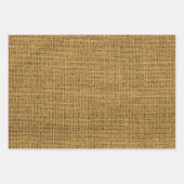 リアルな麻布のテクスチャ シンプルなラスティックライトブラウン ラッピングペーパーシート (正面3)
