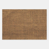 リアルな麻布のテクスチャ シンプルなラスティックライトブラウン ラッピングペーパーシート (正面2)