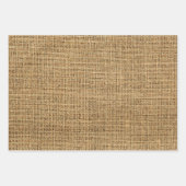 リアルな麻布のテクスチャ シンプルなラスティックライトブラウン ラッピングペーパーシート (正面)