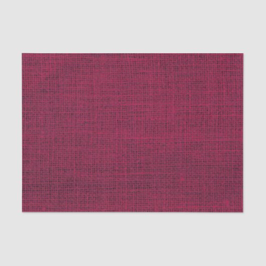 リアルな麻布の素朴なシンプルなマゼンタ バーガンディ 薄葉紙 (正面)