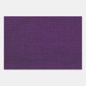 リアルな麻布の素朴なバーガンディ ラベンダー & パープル ラッピングペーパーシート (正面3)