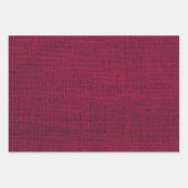 リアルな麻布の素朴なバーガンディ ラベンダー & パープル ラッピングペーパーシート (正面)