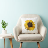 リアルな黄色のひまわり絵画の花 クッション (椅子)