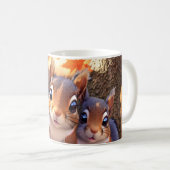 リアルな3D効果を持つ自撮りリスのマグカップ コーヒーマグカップ (正面右)