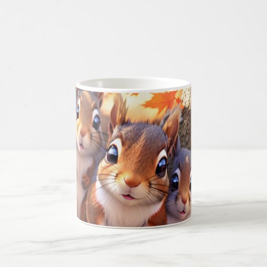 リアルな3D効果を持つ自撮りリスのマグカップ コーヒーマグカップ (中央)