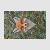リアルな かわいい 刺繍 赤キツネ BZ6 デコパージュ 薄葉紙 (正面)