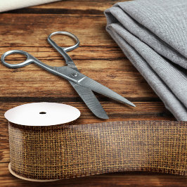 リアルなBurlapテクスチシンプルャのシック素朴ブラウン サテンリボン