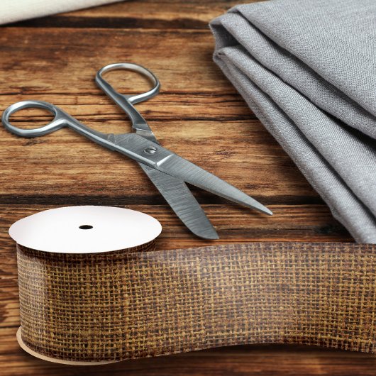 リアルなBurlapテクスチシンプルャのシック素朴ブラウン サテンリボン