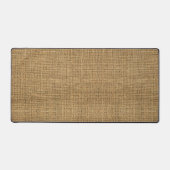リアルなBurlapテクスチャシンプル素朴ブラウンタン デスクマット (正面)