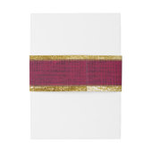 リアルなBurlapテクスチャ素朴金ゴールドとBurgundy 招待状ベリーバンド (裏面例)