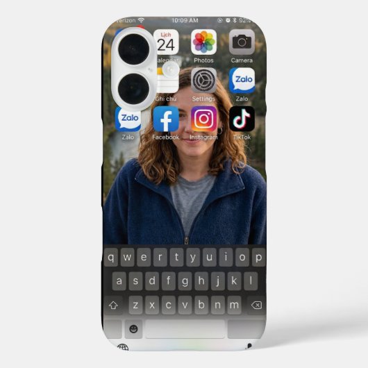 リアルなiPhoneホーム画面 山の湖 Case-Mate iPhoneケース (裏面)