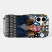 リアルなiPhoneホーム画面 山の湖 iPhone 16ケース (裏面横)