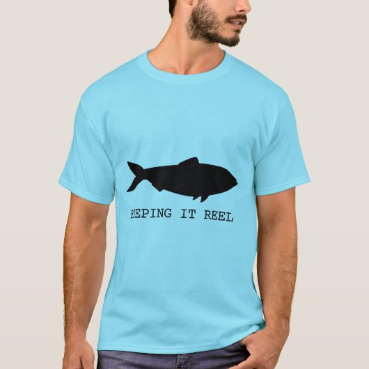 リアルに生きる、黒い魚 Tシャツ (正面)