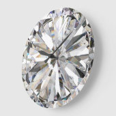 リアルひし形: 3Dクローズアップ ラージ壁時計 (傾斜)