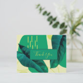 リアルオーガニックリーフコラージュ緑ありがとう ポストカード (スタンド正面)