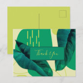 リアルオーガニックリーフコラージュ緑ありがとう ポストカード (正面/裏面)