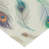 リアルカラフルな孔雀の鳥の羽 ショートテーブルランナー (コーナー)