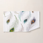 リアルカラフルな孔雀の鳥の羽 バスタオルセット (ハンドタオル)