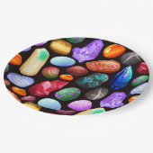 リアルカラフルな岩と結晶のパターン ペーパープレート (アングル)