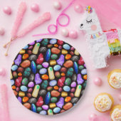 リアルカラフルな岩と結晶のパターン ペーパープレート (パーティー)