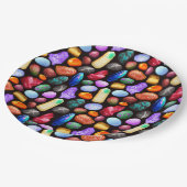 リアルカラフルな岩と結晶のパターン ペーパープレート (アングル)