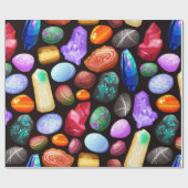 リアルカラフルな岩と結晶のパターン ラッピングペーパー (フラット)