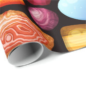 リアルカラフルな岩と結晶のパターン ラッピングペーパー (ロールコーナー)