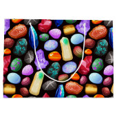 リアルカラフルな岩と結晶のパターン ラージペーパーバッグ (裏面)