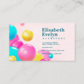 リアルカラフルに流れる光沢ボール 名刺 (裏面)