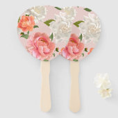 リアルカラフル春花柄 ハンドファン (正面&裏面)