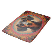 リアルカラフル縁どキュートな犬の愛人 バスマット (アングル)