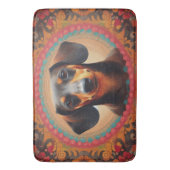 リアルカラフル縁どキュートな犬の愛人 バスマット (正面縦)