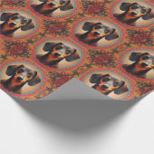 リアルカラフル縁どキュートな犬の愛人 ラッピングペーパー (角)