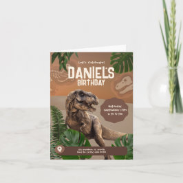 リアルクール恐竜誕生日招待状 招待状