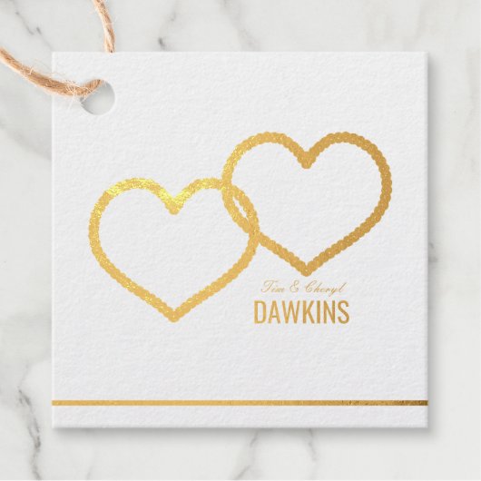 リアルゴールドフォイルリンクハート フェイバータグ (正面)