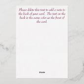 リアルゴールドホイルのクリスマスツリー 箔シーズンカード (裏面)