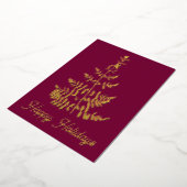 リアルゴールドホイルのクリスマスツリー 箔シーズンカード (回転した状態)